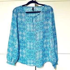 Stetson Sheer Blouse Sz S oversized‎ - see photos for size